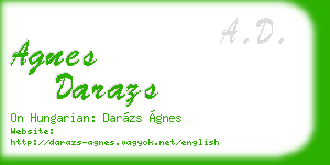 agnes darazs business card