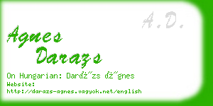 agnes darazs business card